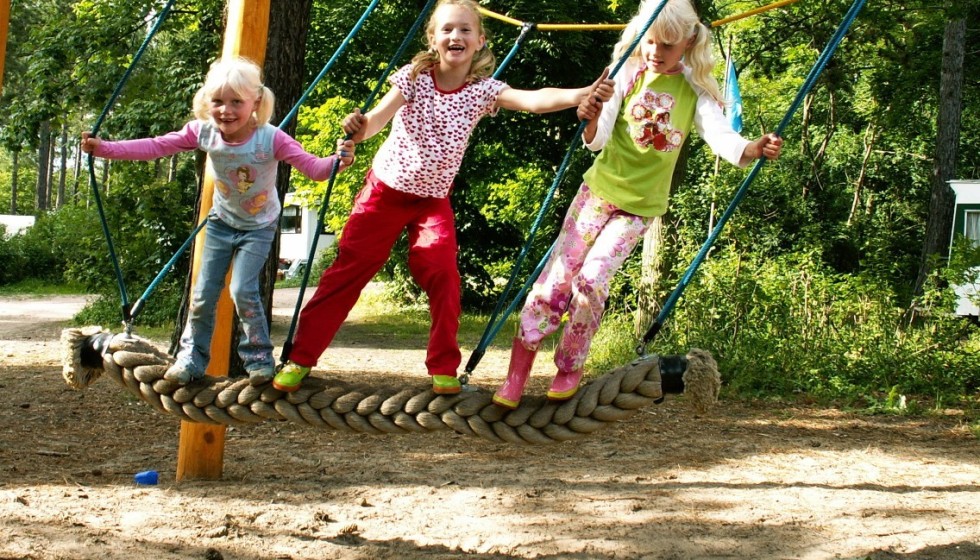 children climbing playground
